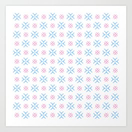 Optical pattern 153 blue and pink Art Print