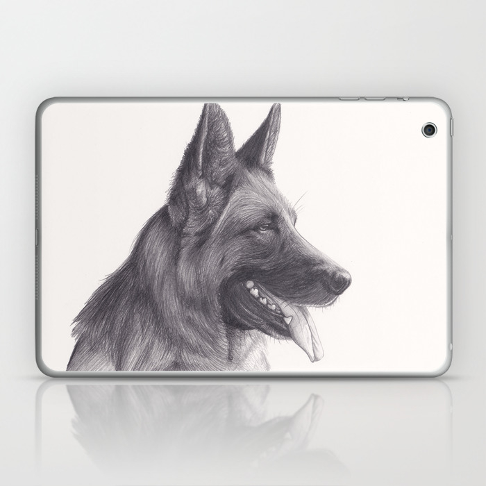 German Shepard Dog Wildlife Animal Graphite Pencil Drawing