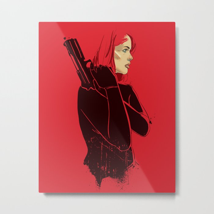 Woman in Red Metal Print