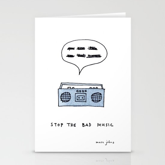 Stop the bad music Stationery Cards