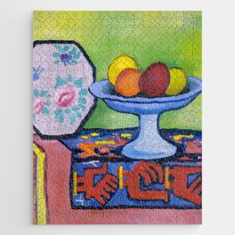 August Macke "Still life with bowl of apples and Japanese fan" Jigsaw Puzzle