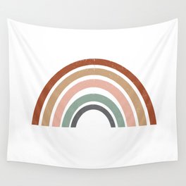 Rainbow earth tone cute kids room decor muted rainbow art print for nursery Wall Tapestry