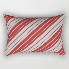 [ Thumbnail: Grey & Brown Colored Stripes Pattern Rectangular Pillow ]