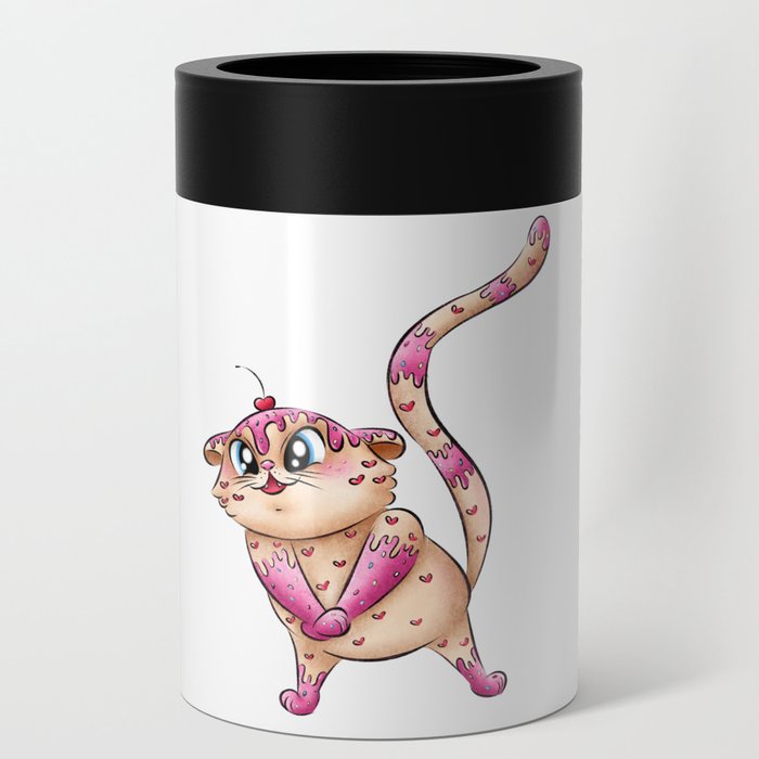 Happy Valentine`s day kitten Can Cooler
