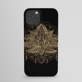 Lotus Black & Gold iPhone Case