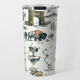 Yellowstone National Park Travel Pattern Design Travel Mug