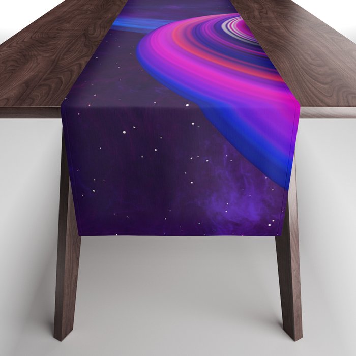 Neon twisted space #3 Table Runner