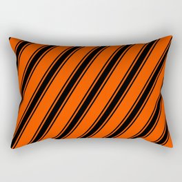 [ Thumbnail: Red and Black Colored Lines Pattern Rectangular Pillow ]