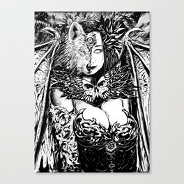 Gothic Succubus Manga Dragon  Canvas Print