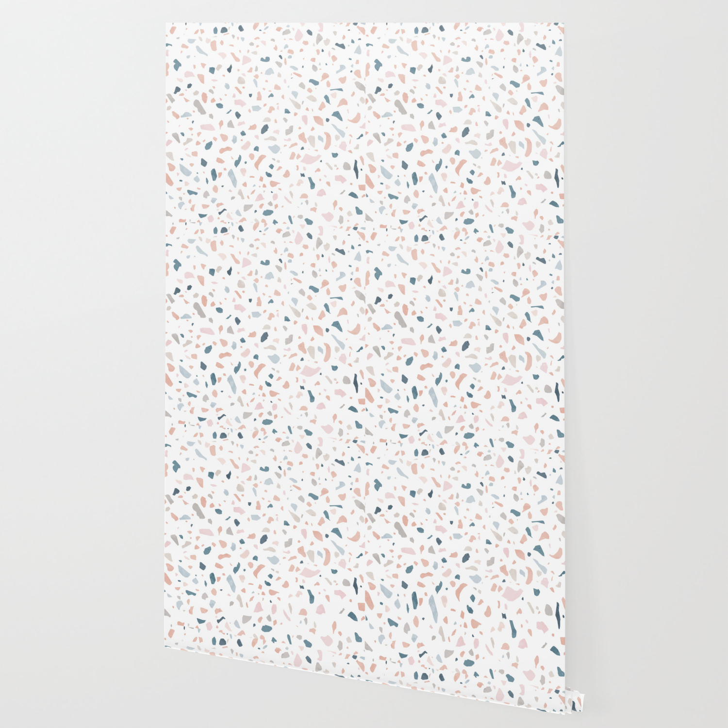 Terrazzo Memphis Blue Pink Pastel Wallpaper By Sylvaincombe Society6