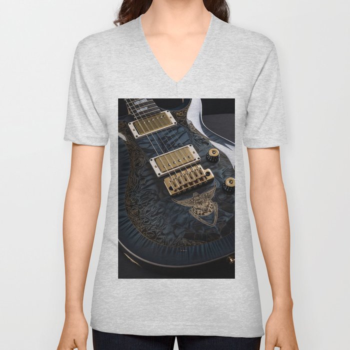 Celestial Electric Guitar V Neck T Shirt