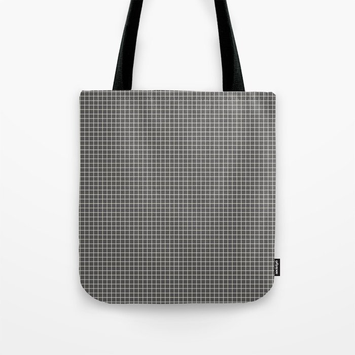 Small Grid Grey Tote Bag