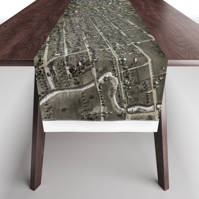 Waco - Texas - 1886 vintage pictorial map Table Runner