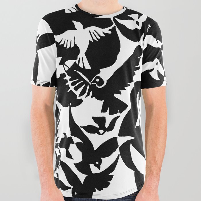 Birds pattern All Over Graphic Tee