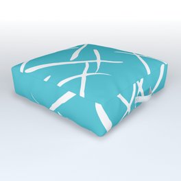 White cross marks on blue background Outdoor Floor Cushion