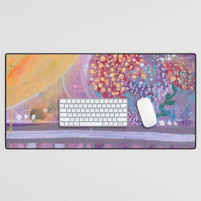 It's a Good Day Abstract Painting  Desk Mat