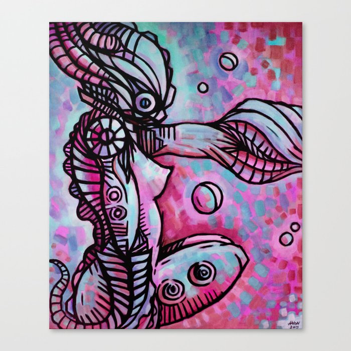 "The Ocean Temptress" (Raspberry) Canvas Print