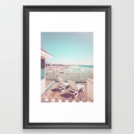 Crystal Pier Cottages at Pacific Beach, San Diego, California Framed Art Print