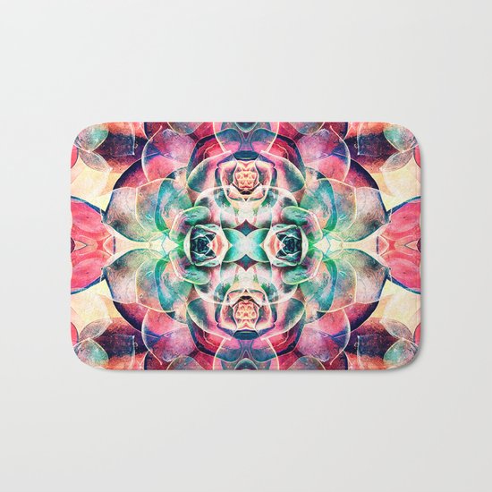 Succulents Abstract Bath Mat