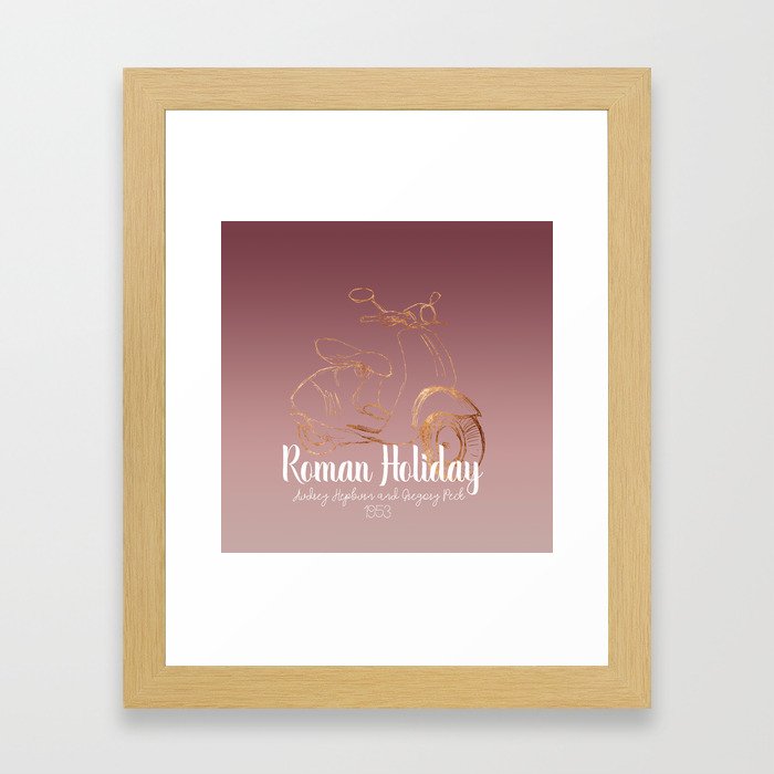 Roman holiday - Audrey Hepburn and Gregory Peck tribute to Framed Art Print