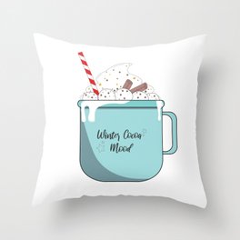 Winter Hot Cocoa Mug For Holiday Season Throw Pillow