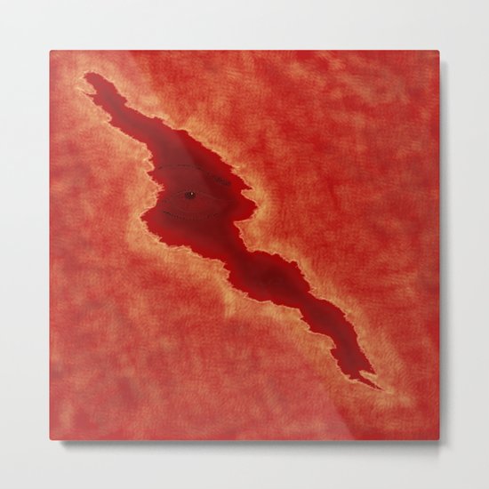 Red Eye Crack Metal Print
