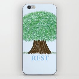Watering a Tree (Rest Text and Drawing of Tree)  iPhone Skin
