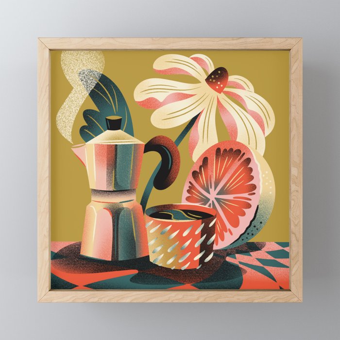 Coffee & Grapefruit Framed Mini Art Print