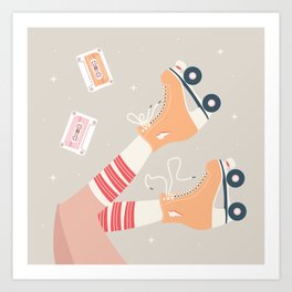 Roller skate girl 003 Art Print