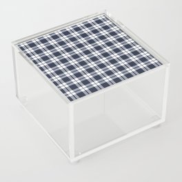Classic Blue White Tartan Plaid Pattern Acrylic Box