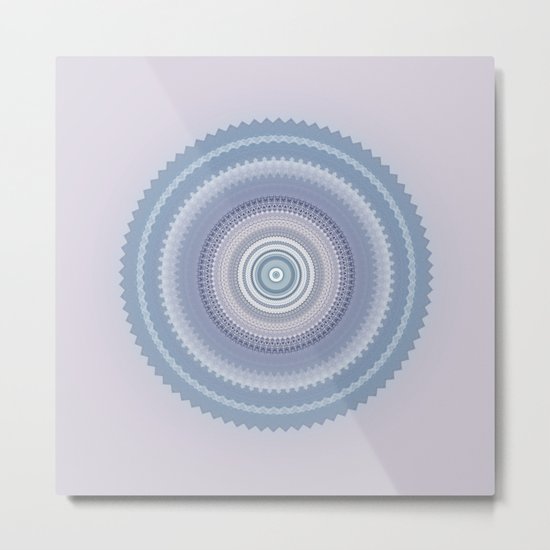 Inspirational Mandala in soft pastel colors of blue and lilac Metal Print
