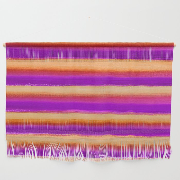 Sunset Paint Brush Stripes Wall Hanging