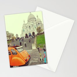 Unfocused Paris Nº 10 | Old car and Sacre Coeur basilica | Out of focus photography Stationery Card