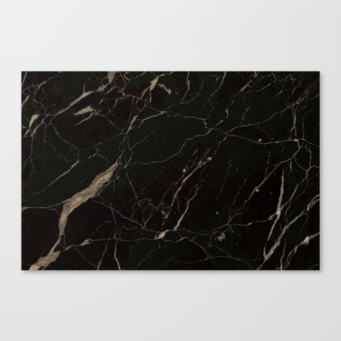 Gilded Black Marble Cracked Marmer Canvas Print