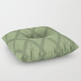 Retro Criss Cross Sage Green Floor Pillow