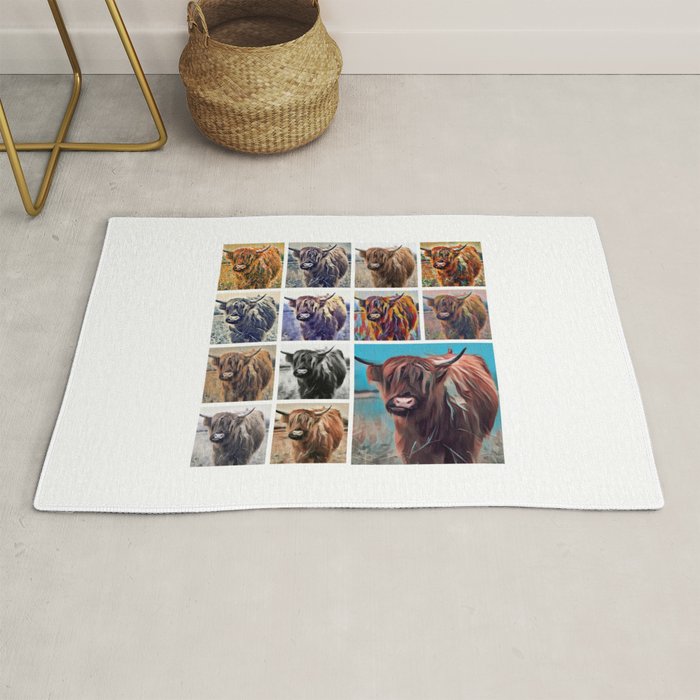 Yak Attack Pop Art Collage Rug by PrintPix Society6