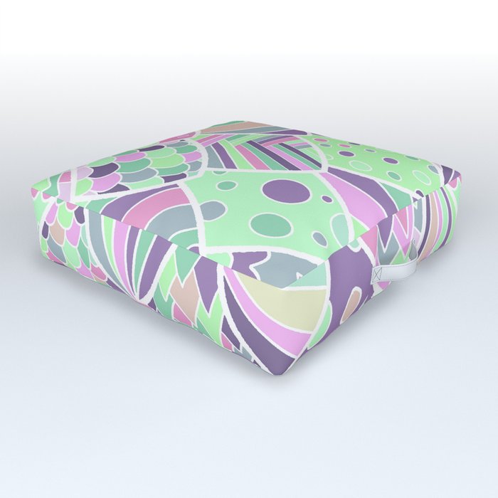 Colorful abstract geometric pattern Outdoor Floor Cushion