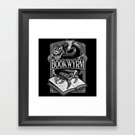 Book Wyrm BookWyrm Dragon Reading Lover Distressed Framed Art Print