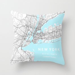 New York City Map Throw Pillow