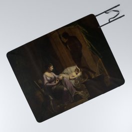 Joseph Wright of Derby - Penelope Unraveling Her Web Picnic Blanket