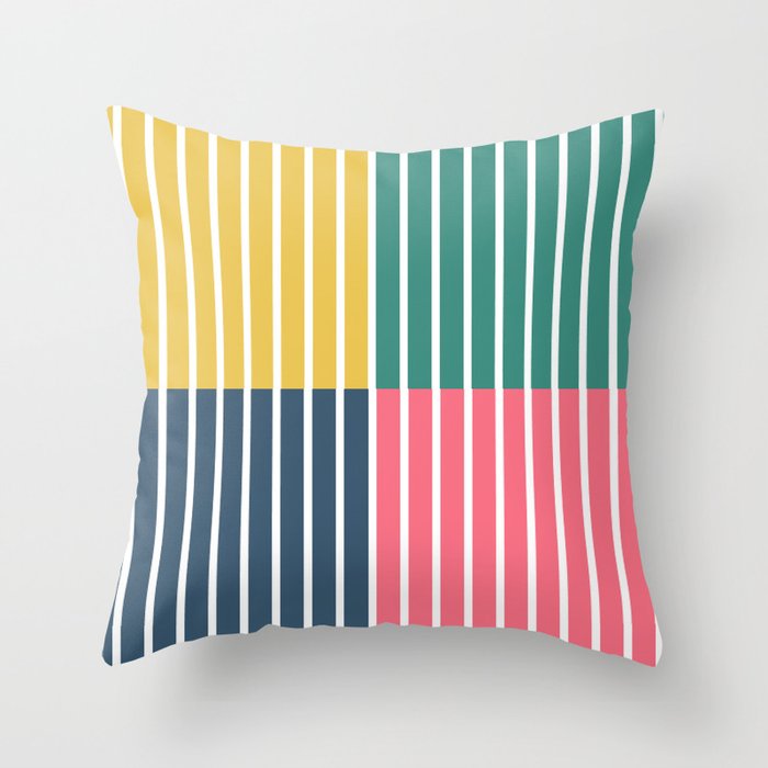 Spring Color Block Pattern Throw Pillow