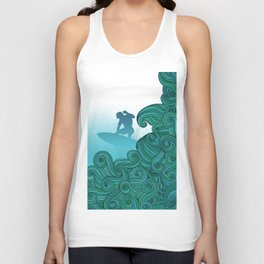 Surfer dude hangin ten and catching a wave Tank Top