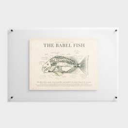 Babel Fish Anatomy (Monochrome) Floating Acrylic Print