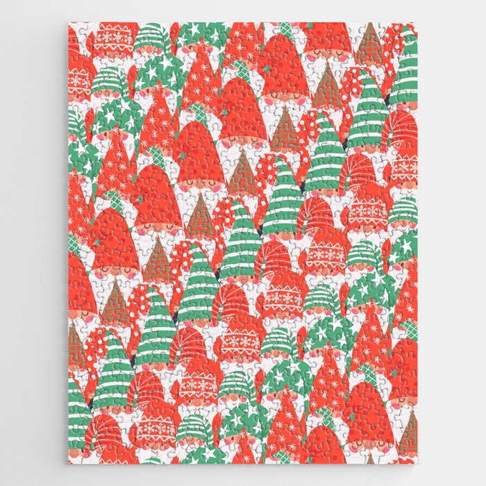 Cute Santas All Over Pattern Jigsaw Puzzle