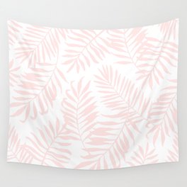 Tropical Palm Leaves - Pink Wall Tapestry