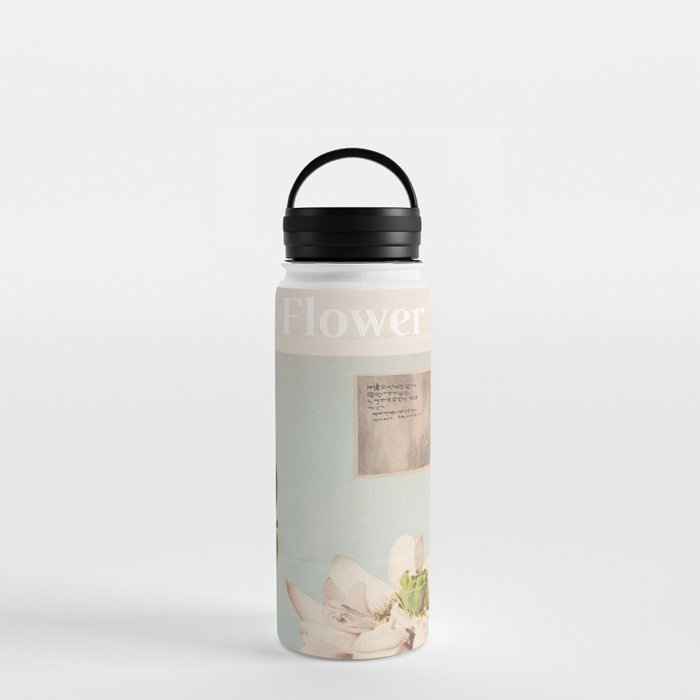 Lotus Flower Vintage Magazine Water Bottle