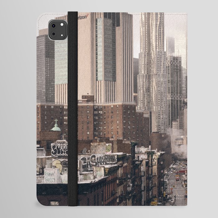 New York City Skyline Photography | NYC Fog iPad Folio Case