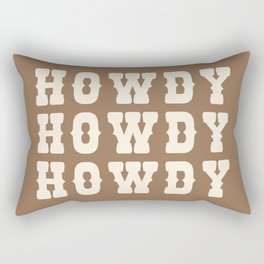 Brown and Beige Howdy Cowboy Design Rectangular Pillow