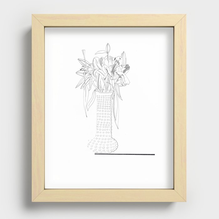 Lilies in Vase Recessed Framed Print
