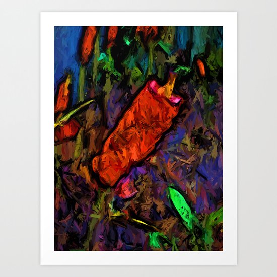 Orange Thing in the Corner with some Purple Art Print